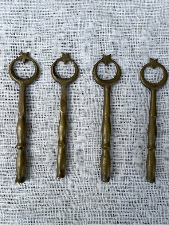Unbranded Other - 4 Ottoman Star & Crescent Brass Skewer Handles
